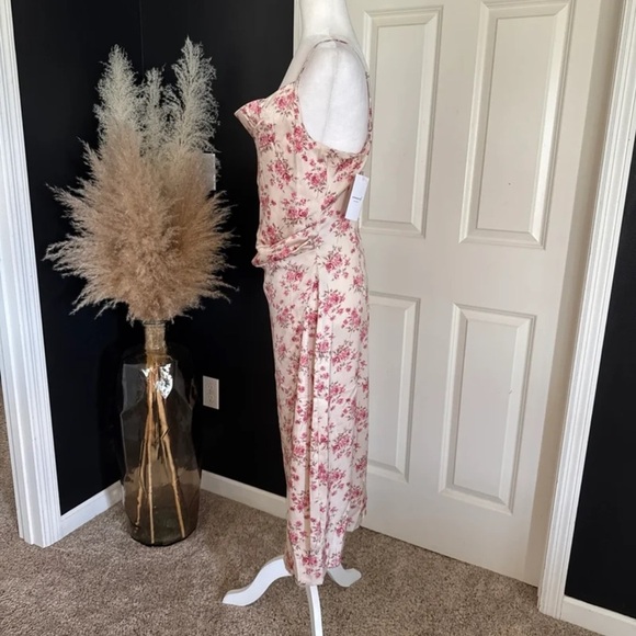 NWT Inmod Calliope Ivory Cowl Neck Floral Midi Dress
 size Large - Picture 9 of 12